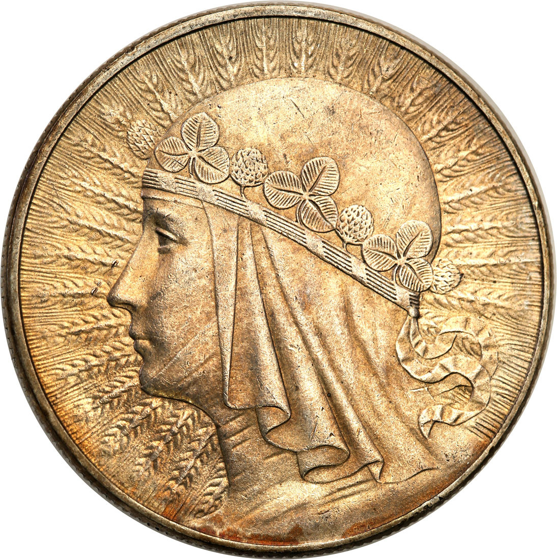 II RP. 10 złotych 1932 głowa kobiety (ze znakiem)